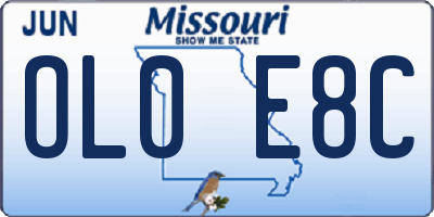 MO license plate OL0E8C