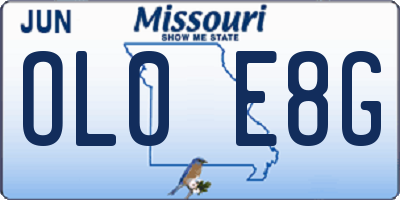 MO license plate OL0E8G