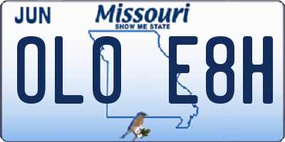 MO license plate OL0E8H