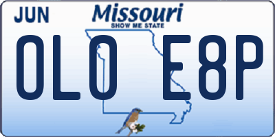 MO license plate OL0E8P