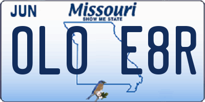 MO license plate OL0E8R