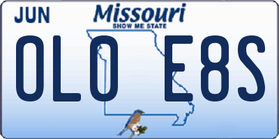 MO license plate OL0E8S