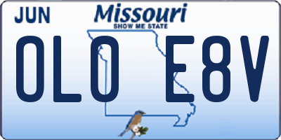 MO license plate OL0E8V