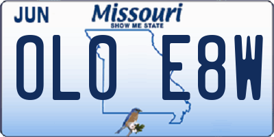 MO license plate OL0E8W