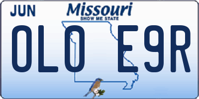 MO license plate OL0E9R