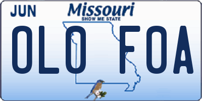 MO license plate OL0F0A