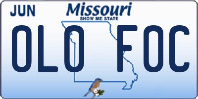 MO license plate OL0F0C