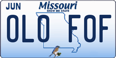 MO license plate OL0F0F