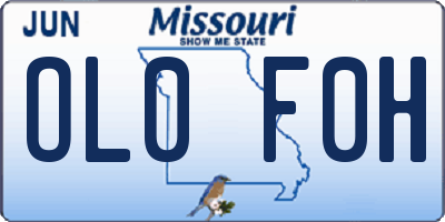 MO license plate OL0F0H