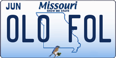 MO license plate OL0F0L