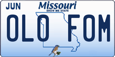 MO license plate OL0F0M