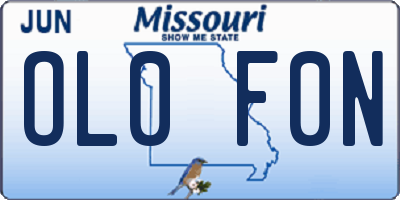 MO license plate OL0F0N