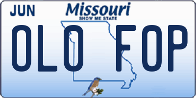 MO license plate OL0F0P