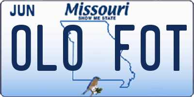 MO license plate OL0F0T