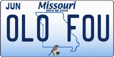 MO license plate OL0F0U