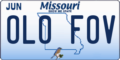 MO license plate OL0F0V