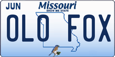 MO license plate OL0F0X
