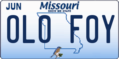 MO license plate OL0F0Y