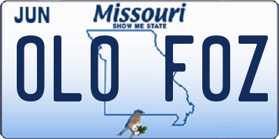 MO license plate OL0F0Z