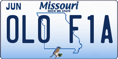 MO license plate OL0F1A