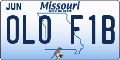 MO license plate OL0F1B