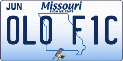 MO license plate OL0F1C