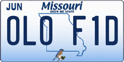 MO license plate OL0F1D