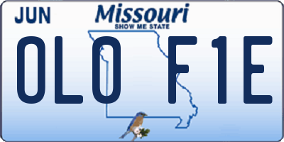 MO license plate OL0F1E