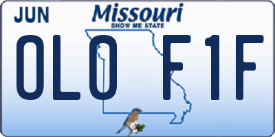 MO license plate OL0F1F
