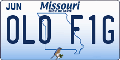 MO license plate OL0F1G