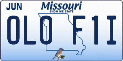 MO license plate OL0F1I