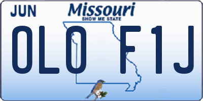 MO license plate OL0F1J