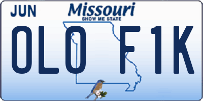 MO license plate OL0F1K