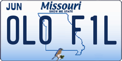 MO license plate OL0F1L