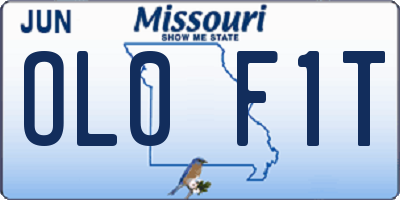 MO license plate OL0F1T