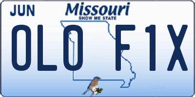 MO license plate OL0F1X