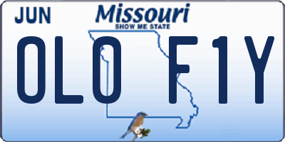 MO license plate OL0F1Y