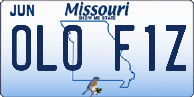 MO license plate OL0F1Z