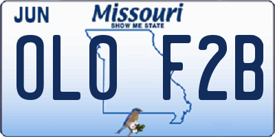 MO license plate OL0F2B