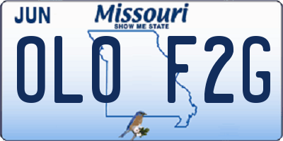 MO license plate OL0F2G