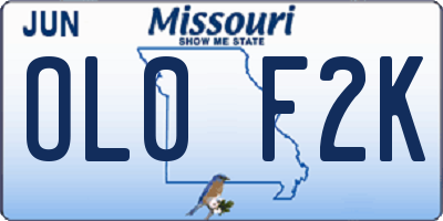 MO license plate OL0F2K