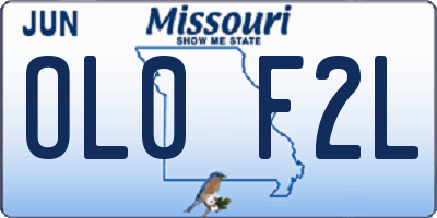 MO license plate OL0F2L