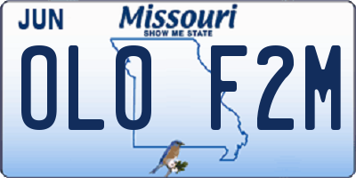 MO license plate OL0F2M