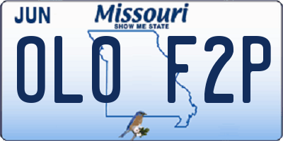 MO license plate OL0F2P