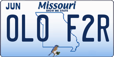 MO license plate OL0F2R