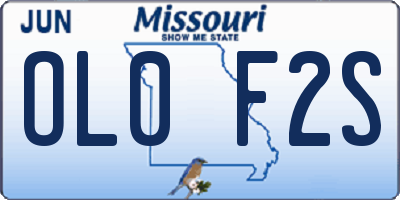 MO license plate OL0F2S