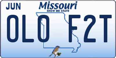 MO license plate OL0F2T