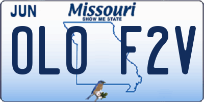 MO license plate OL0F2V
