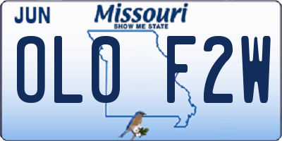 MO license plate OL0F2W