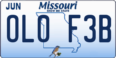 MO license plate OL0F3B
